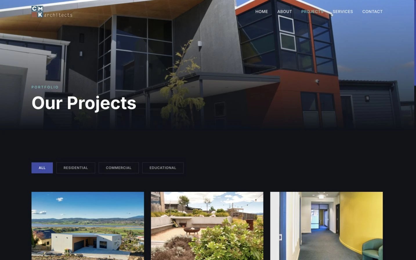 CMK Architects: Projects desktop layout