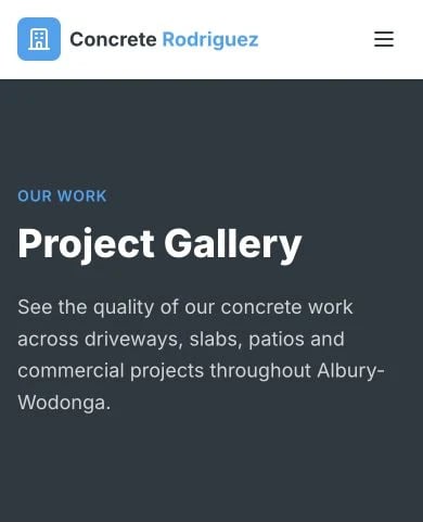 Concrete Rodriguez: Gallery mobile layout