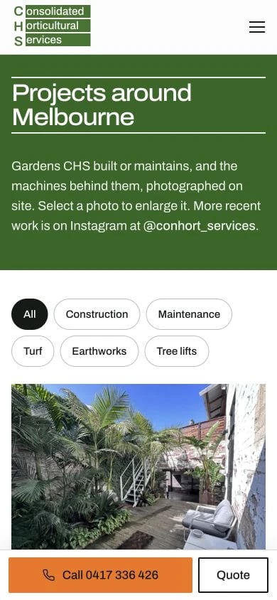 Consolidated Horticultural Services: Gallery mobile layout