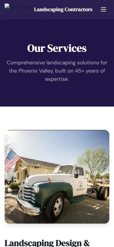 CRG Landscaping Contractors: Services mobile layout