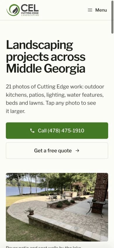 Cutting Edge Landscaping: Gallery mobile layout