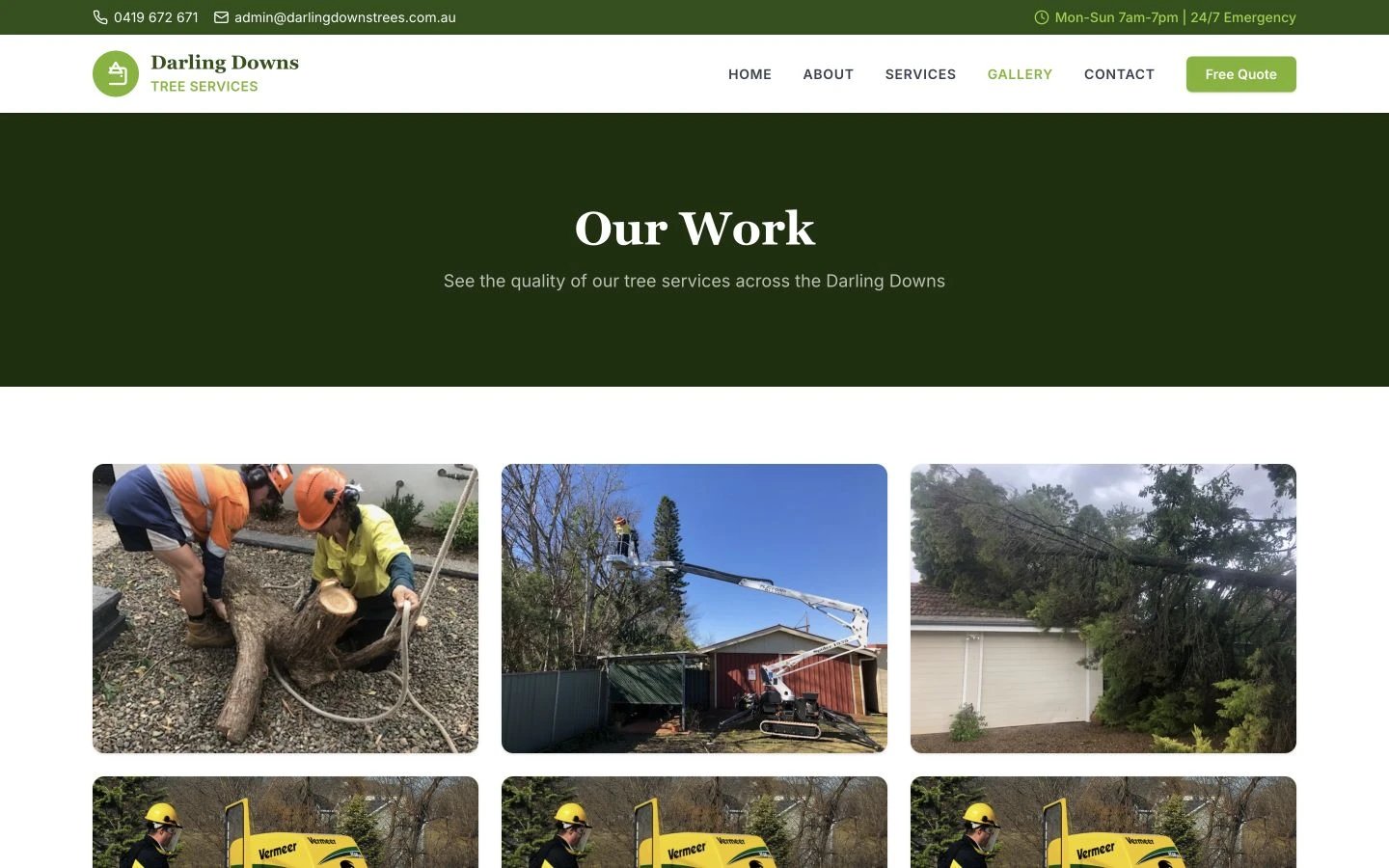 Darling Downs Tree Services: Gallery desktop layout