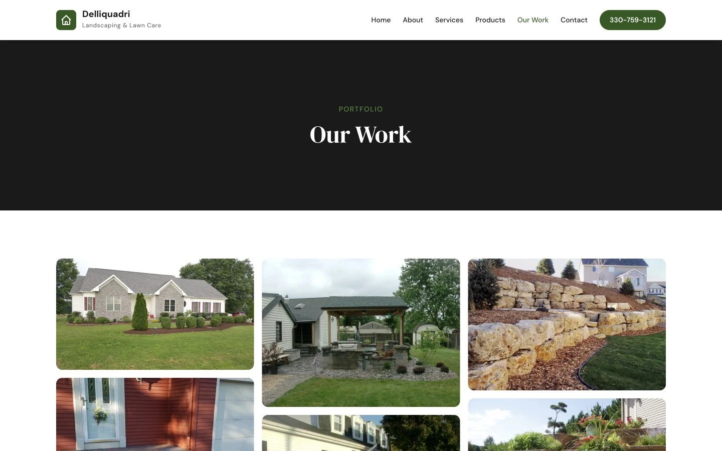 Delliquadri Landscaping: Gallery desktop layout