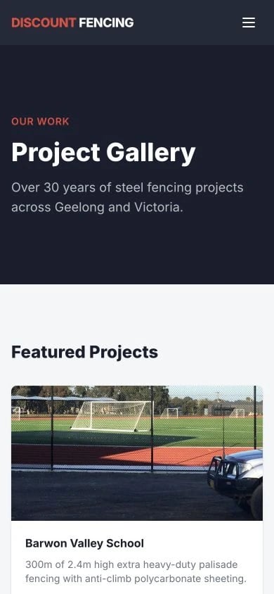 Discount Fencing Geelong: Gallery mobile layout