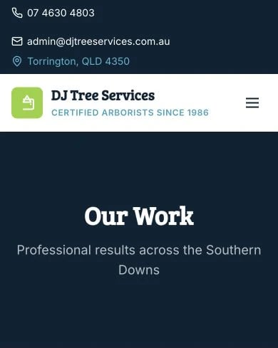 DJ Tree Services: Gallery mobile layout