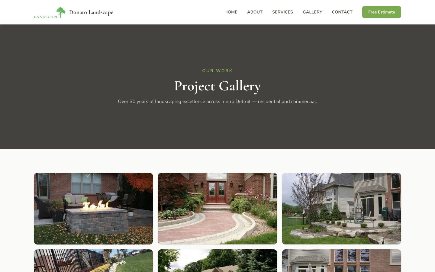 Donato Landscape: Gallery desktop layout