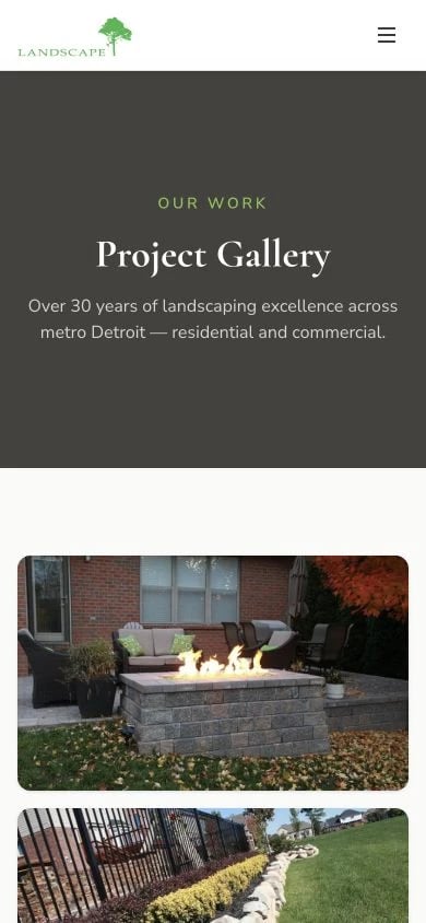 Donato Landscape: Gallery mobile layout