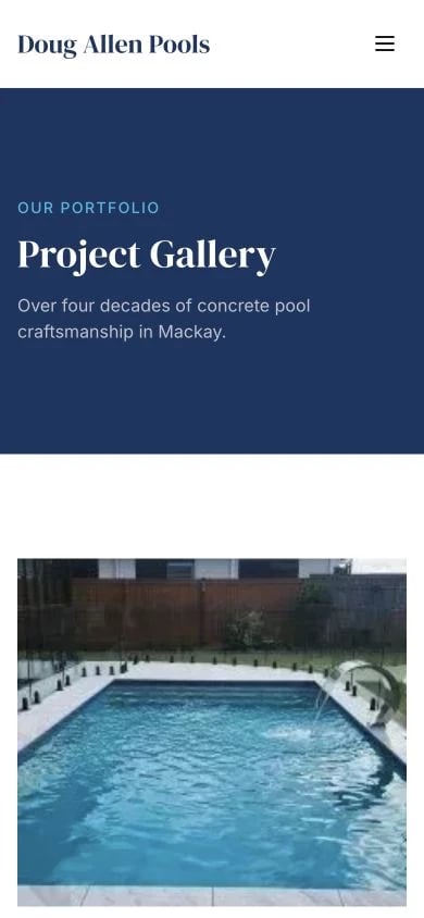 Doug Allen Pools: Gallery mobile layout