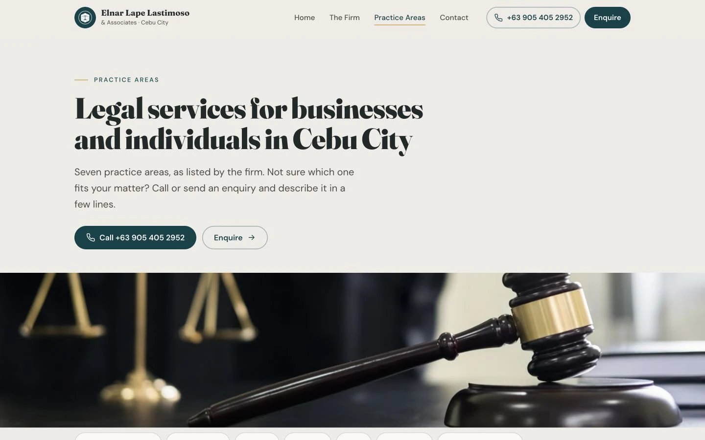 Elnar Lape Lastimoso & Associates: Services desktop layout