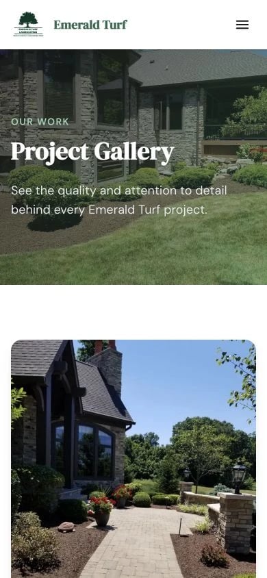 Emerald Turf Landscaping: Gallery mobile layout