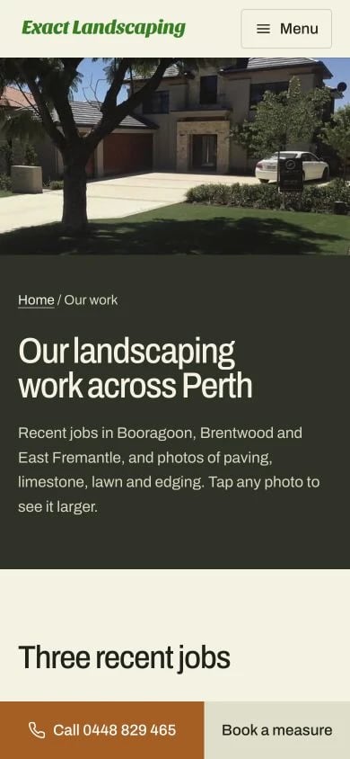 Exact Landscaping: Gallery mobile layout