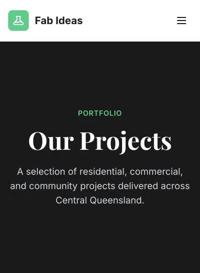 Fab Ideas: Projects mobile layout