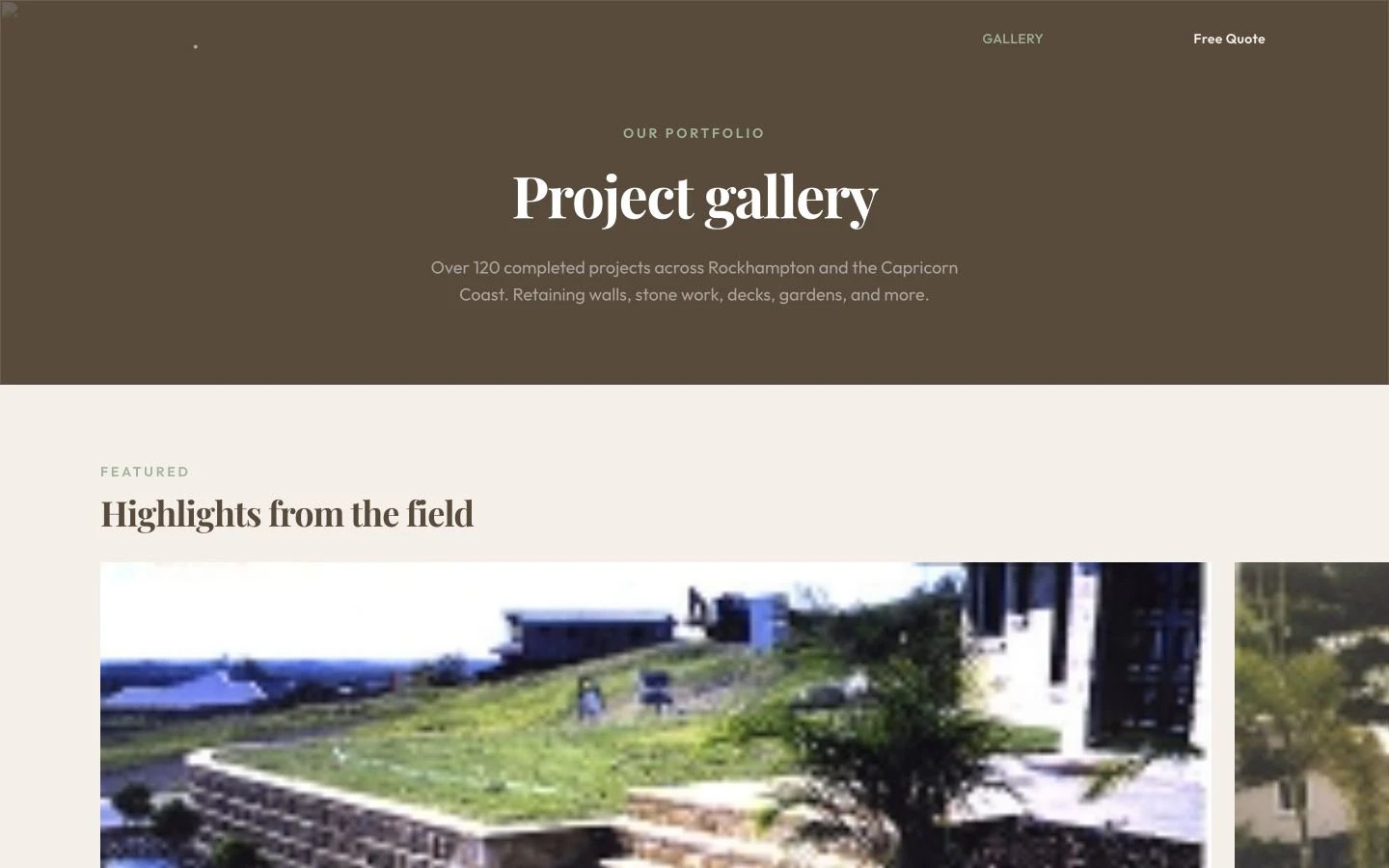 Fantastic Landscaping: Gallery desktop layout