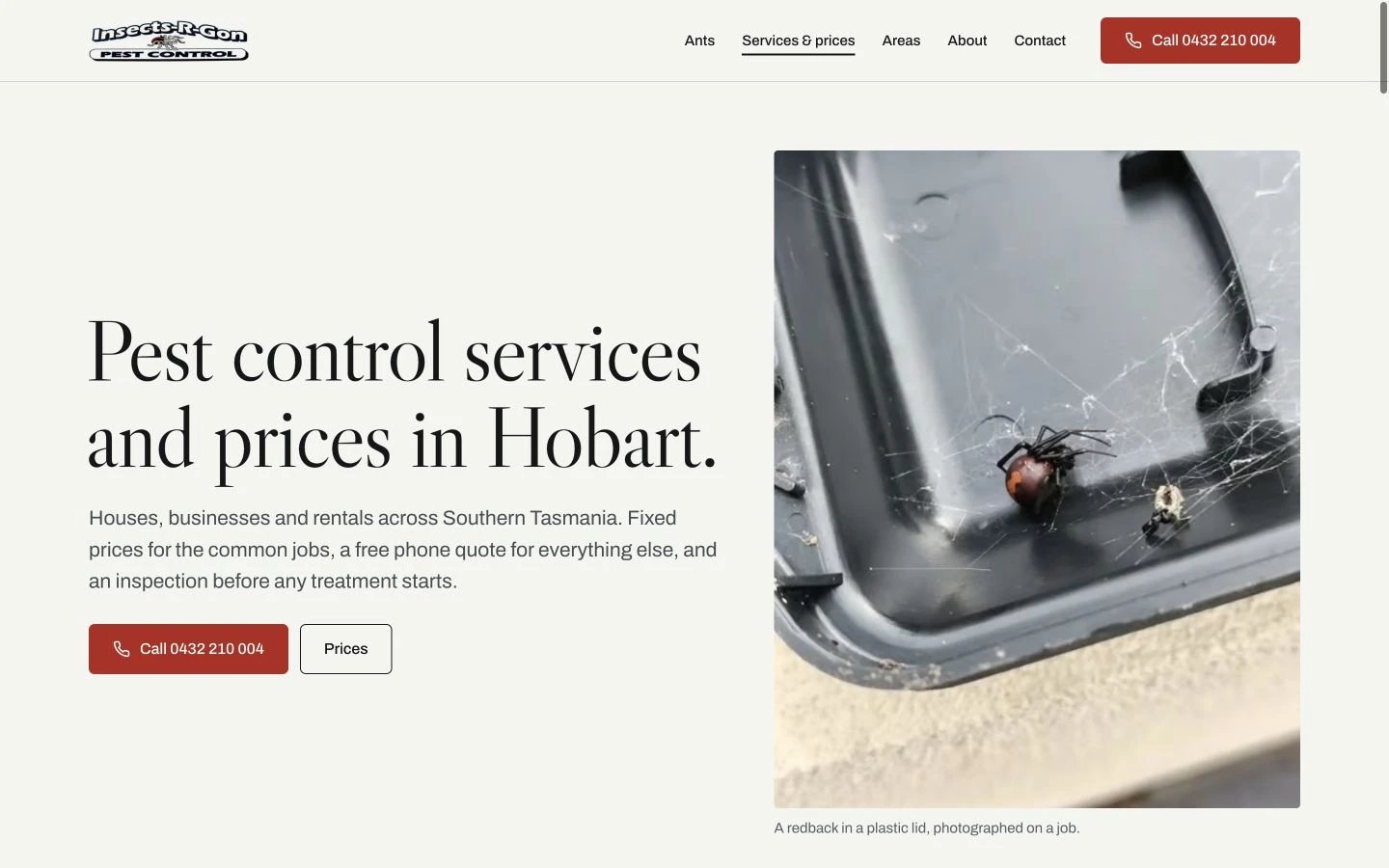 Insects-r-gon Pest Control: Services desktop layout
