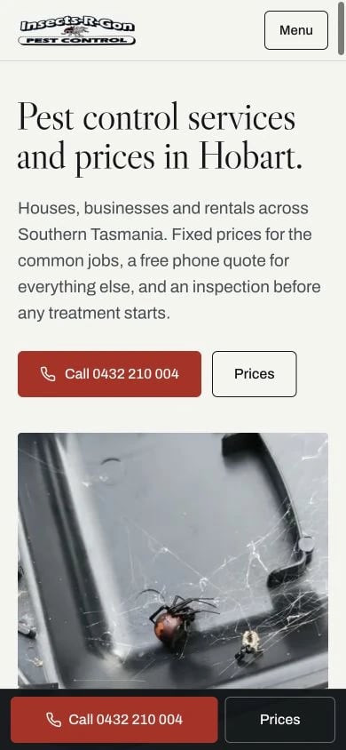 Insects-r-gon Pest Control: Services mobile layout