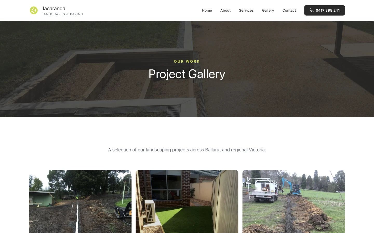 Jacaranda Landscapes & Paving: Gallery desktop layout