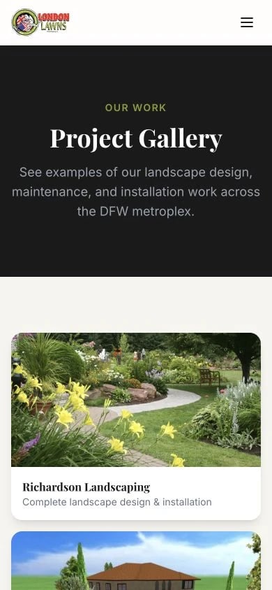 London Lawns & Landscaping: Gallery mobile layout
