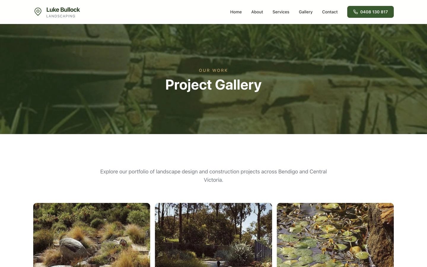 Luke Bullock Landscaping: Gallery desktop layout