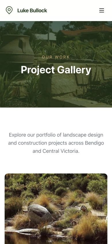 Luke Bullock Landscaping: Gallery mobile layout