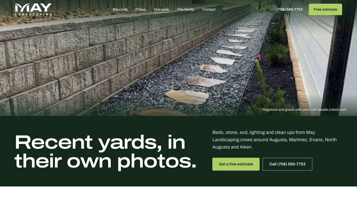 May Landscaping: Gallery desktop layout