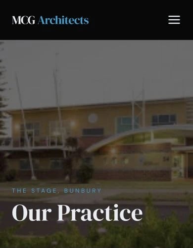 MCG Architects: Practice mobile layout