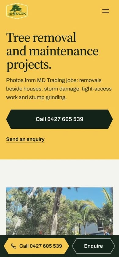 MD Trading Tree Care: Gallery mobile layout