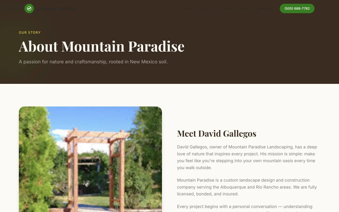 Mountain Paradise Landscaping: About design, showing “About Mountain Paradise”