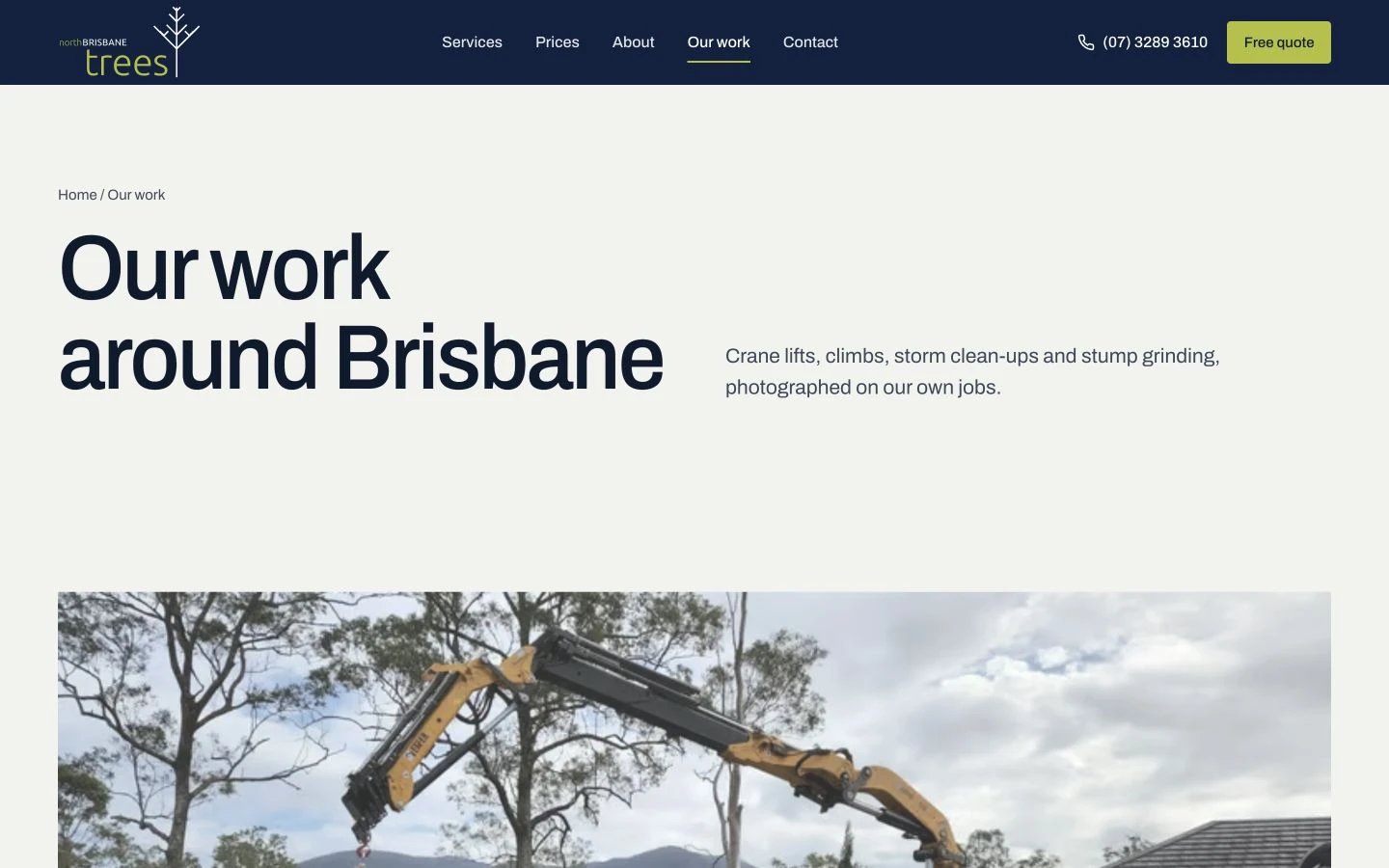 North Brisbane Trees: Gallery desktop layout