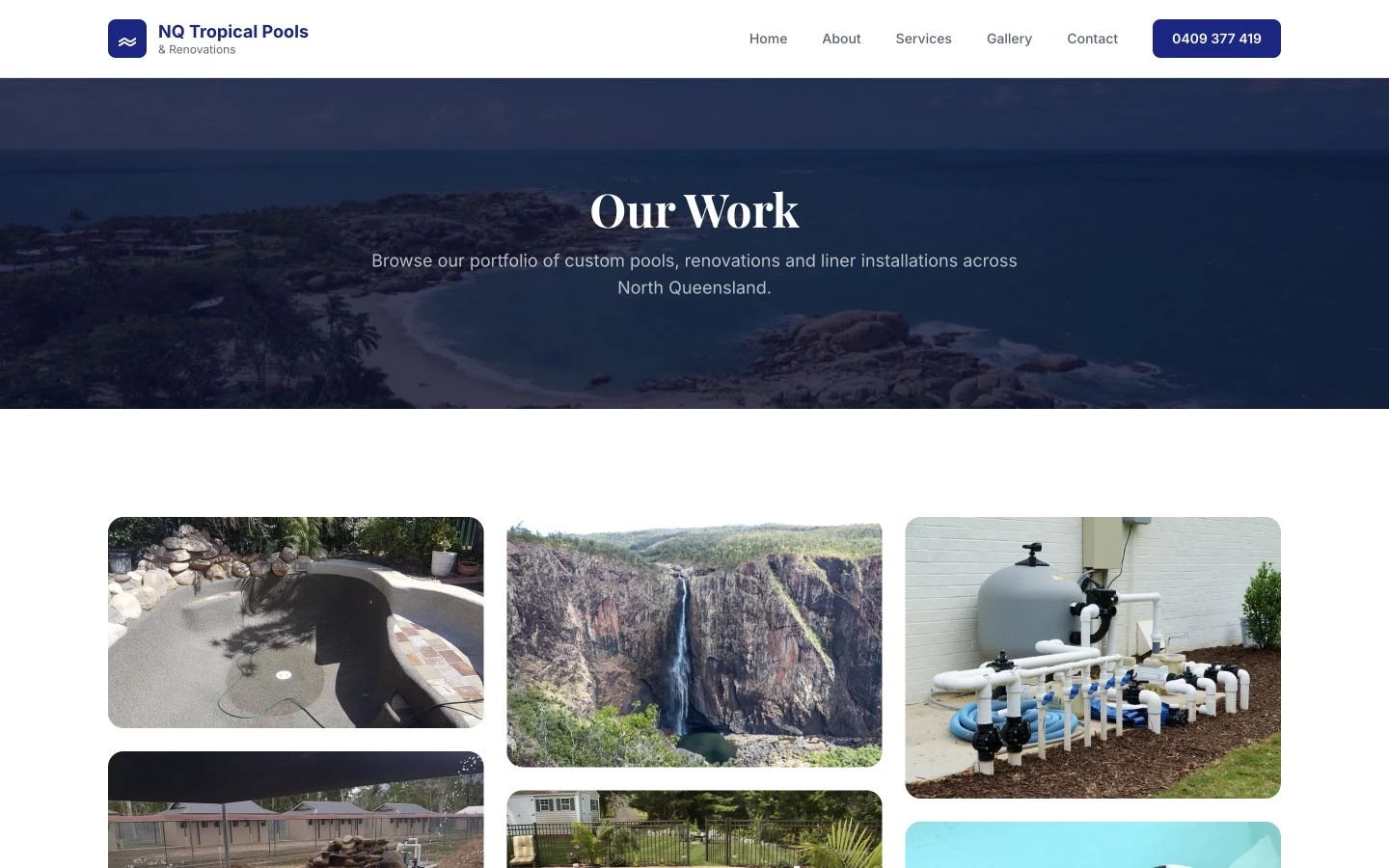 NQ Tropical Pools & Renovations: Gallery desktop layout