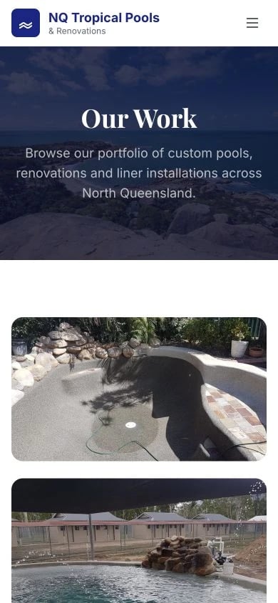 NQ Tropical Pools & Renovations: Gallery mobile layout