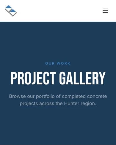OBreza Concreting: Gallery mobile layout