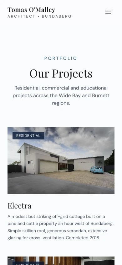 Tomas O'Malley Architect: Projects mobile layout