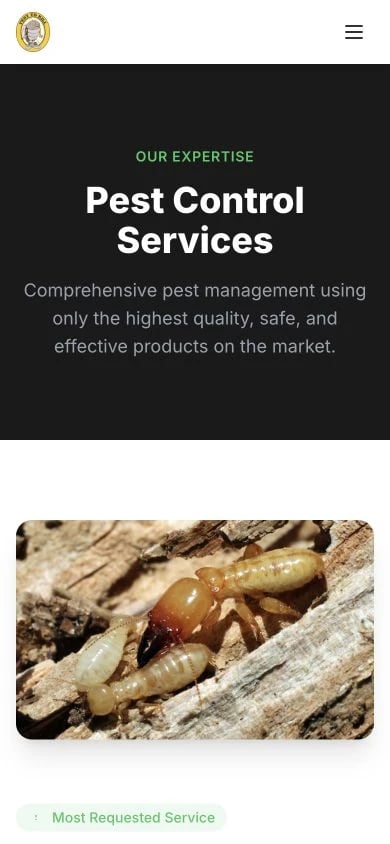Pest to Kill Albury: Services mobile layout