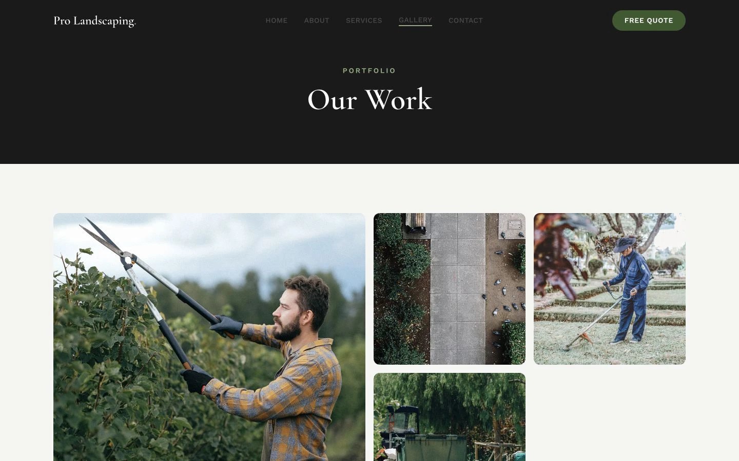 Pro Landscaping Hobart: Gallery desktop layout