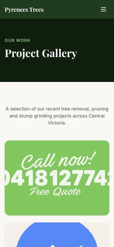 Pyrenees Trees: Gallery mobile layout