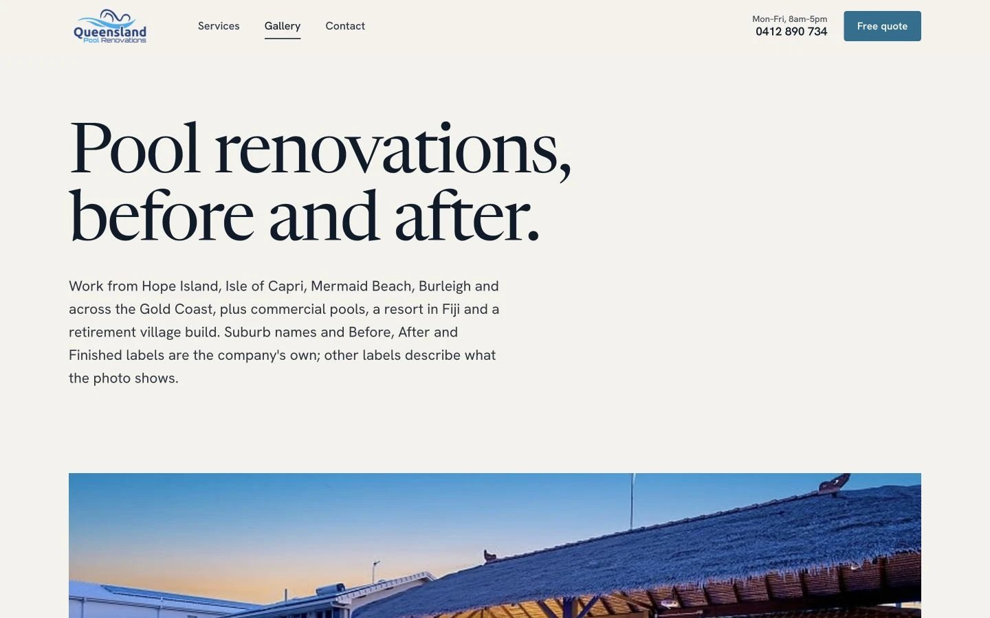 Queensland Pool Renovations: Gallery desktop layout