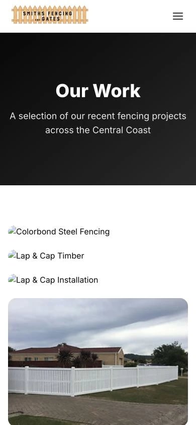 Smiths Fencing and Gates: Gallery mobile layout