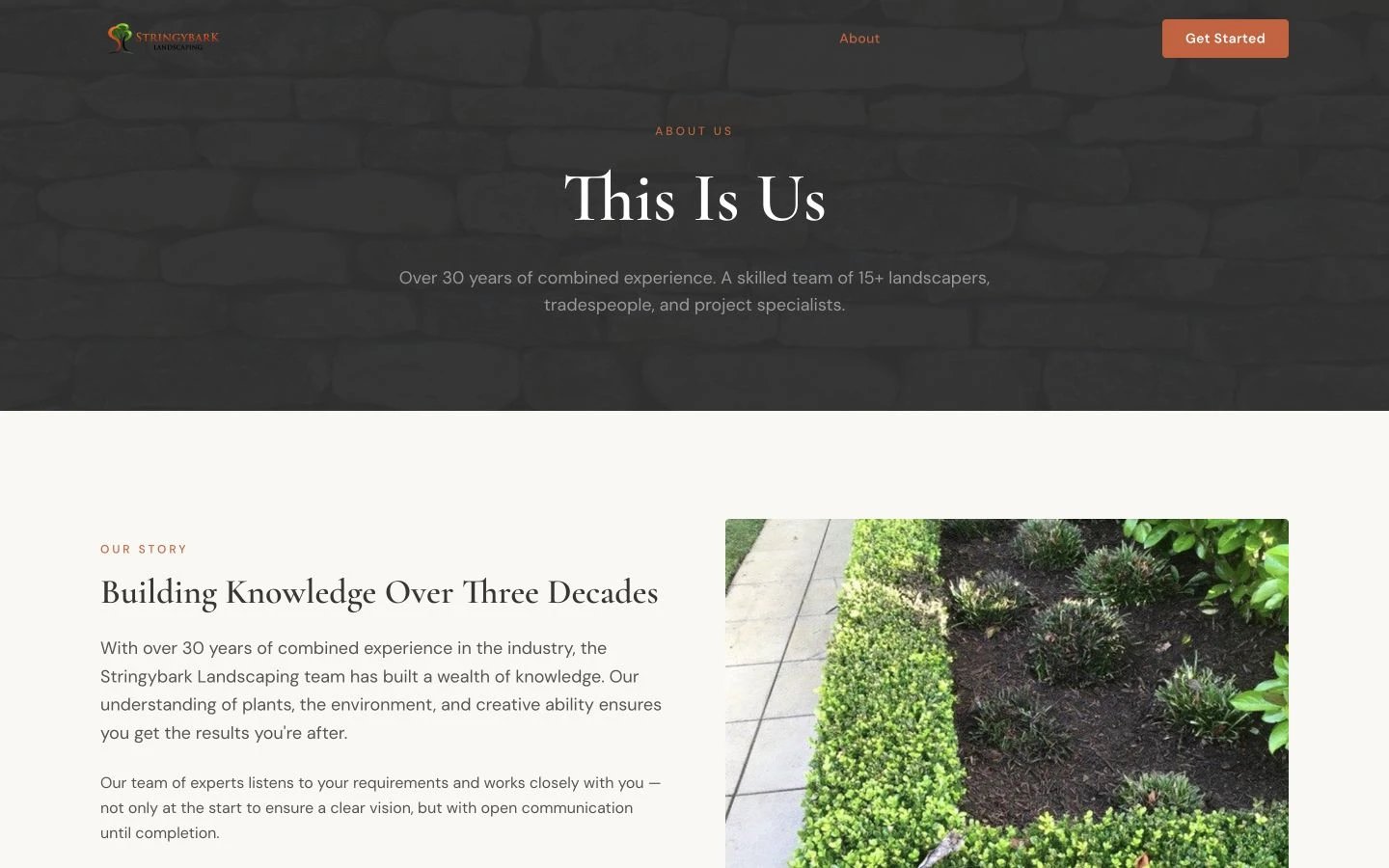 Stringybark Landscaping: About design, showing “This Is Us”