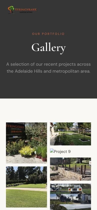Stringybark Landscaping: Gallery mobile layout