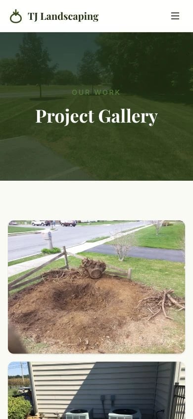 TJ Landscaping: Gallery mobile layout