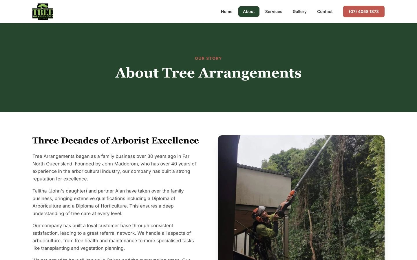 Tree Arrangements: About design, showing “About Tree Arrangements”