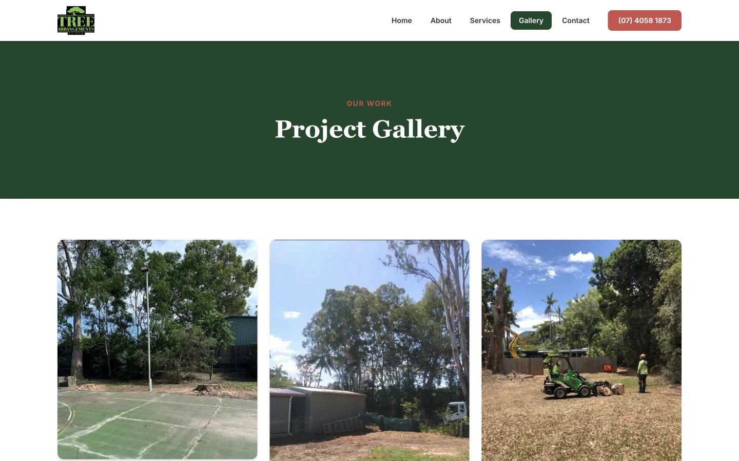 Tree Arrangements: Gallery desktop layout