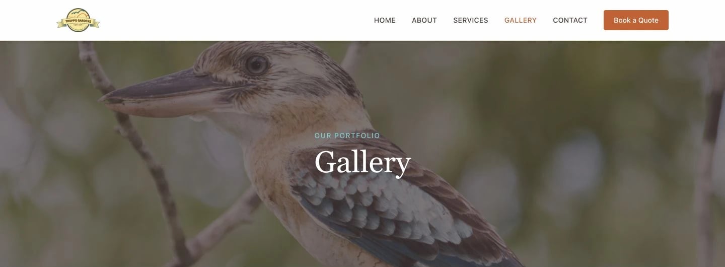 Troppo Gardens: Gallery desktop layout