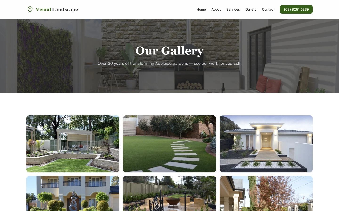 Visual Landscape Gardening: Gallery desktop layout