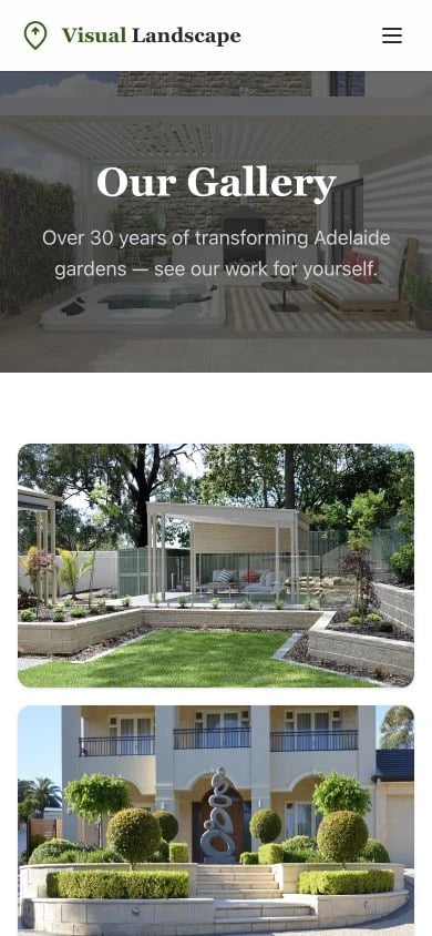 Visual Landscape Gardening: Gallery mobile layout