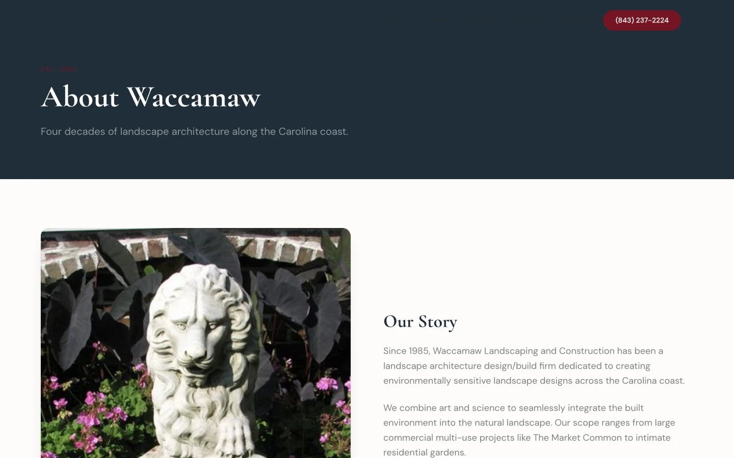 Waccamaw Landscaping & Construction: About design, showing “About Waccamaw”