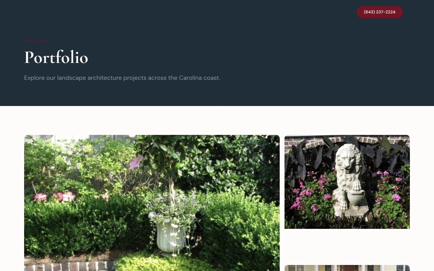 Waccamaw Landscaping & Construction: Portfolio desktop layout