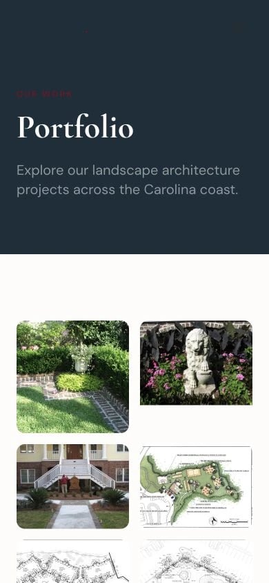 Waccamaw Landscaping & Construction: Portfolio mobile layout