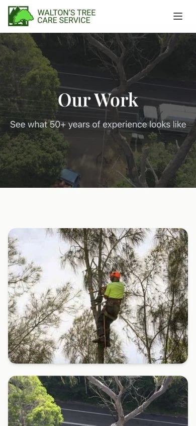 Walton's Tree Care Service: Gallery mobile layout