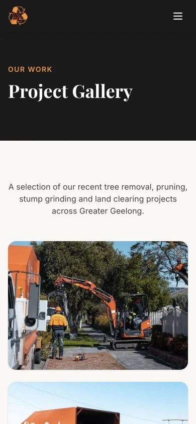 Wayne Barry's Tree Services: Gallery mobile layout